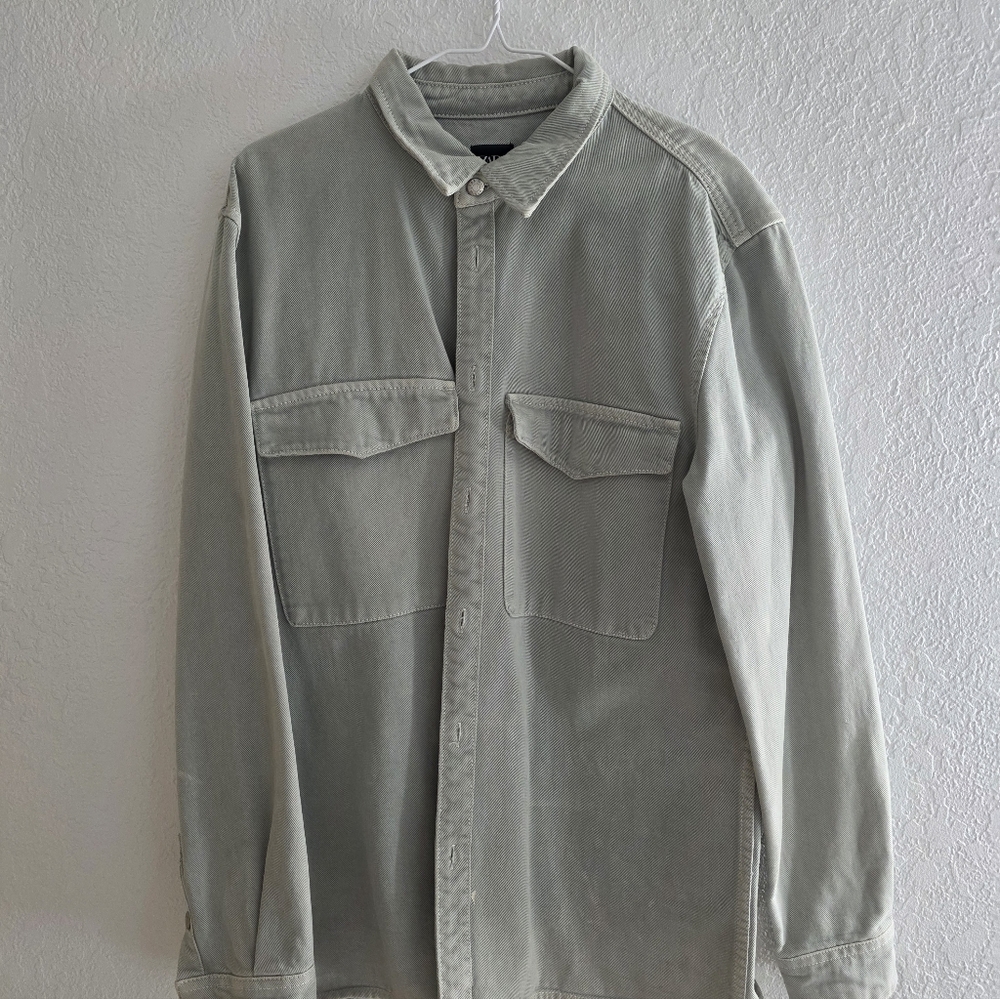 Zara Light Teal Collared Overshirt